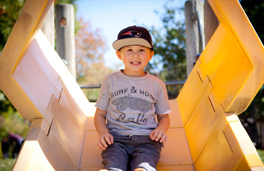 boy on slide