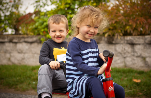 boy and girl on bike