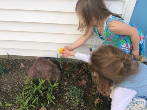 girls and flower