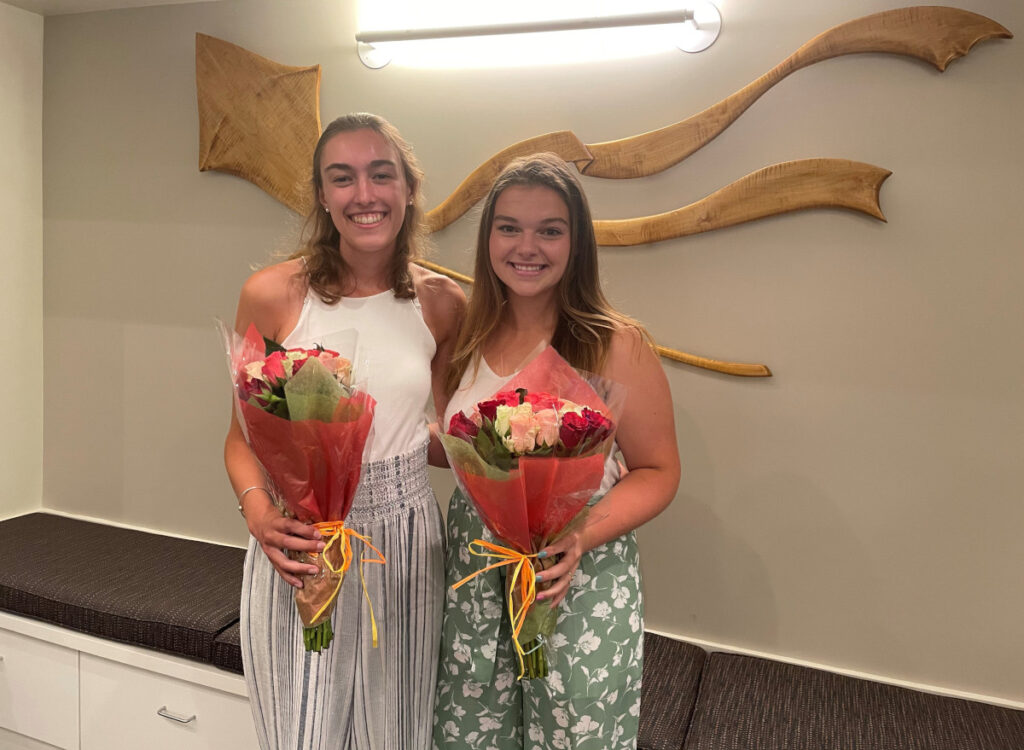 Hannah Ketelhohn (Christopher Barton Scholarship) and Regan Flynn (Taylor Young Scholarship)